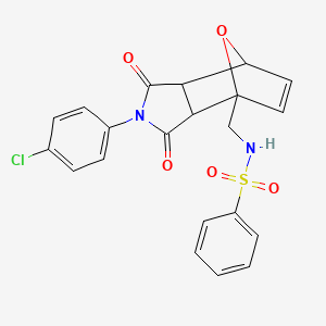 N-[[2-(4-chlorophenyl)-1,3-dioxo-7,7a-dihydro-3aH-octahydro-1H-4,7-epoxyisoindol-4-yl]methyl]benzenesulfonamide