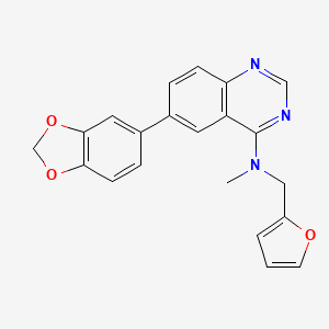 molecular formula C21H17N3O3 B1225677 6-(1,3-benzodioxol-5-yl)-N-(2-furanylmethyl)-N-methyl-4-quinazolinamine 