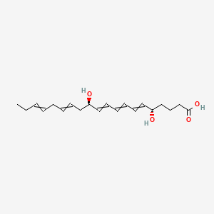 molecular formula C20H30O4 B1225678 (5S,6Z,8E,10E,12R,14Z,17Z)-5,12-dihydroxyicosa-6,8,10,14,17-pentaenoic acid 