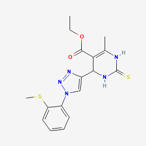 molecular formula C17H19N5O2S2 B12257364 ethyl 6-methyl-4-{1-[2-(methylsulfanyl)phenyl]-1H-1,2,3-triazol-4-yl}-2-sulfanylidene-1,2,3,4-tetrahydropyrimidine-5-carboxylate 