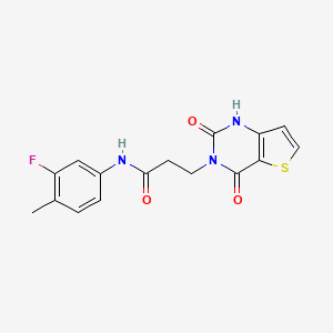 molecular formula C16H14FN3O3S B1225766 3-(2,4-dioxo-1H-thieno[3,2-d]pyrimidin-3-yl)-N-(3-fluoro-4-methylphenyl)propanamide 