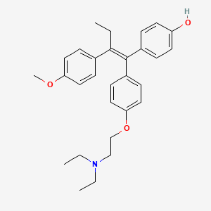 molecular formula C29H35NO3 B1225779 4-(N,N-Diethylaminoethoxy)-4'-methoxy-alpha-(4-hydroxyphenyl)-alpha-ethylstilbene CAS No. 71868-47-8
