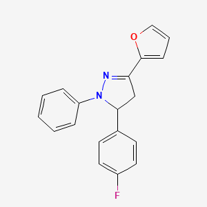 3-(4-Fluorophenyl)-5-(2-furanyl)-2-phenyl-3,4-dihydropyrazole