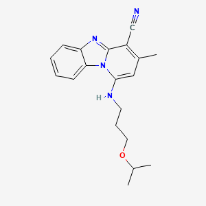 molecular formula C19H22N4O B1225793 3-Methyl-1-(3-propan-2-yloxypropylamino)-4-pyrido[1,2-a]benzimidazolecarbonitrile 