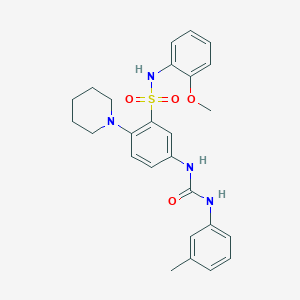 molecular formula C26H30N4O4S B1225800 1-[3-[(2-甲氧苯基)磺酰胺基]-4-(1-哌啶基)苯基]-3-(3-甲苯基)脲 