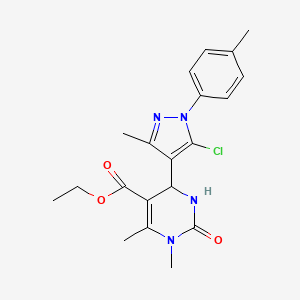 6-[5-Chloro-3-methyl-1-(4-methylphenyl)-4-pyrazolyl]-3,4-dimethyl-2-oxo-1,6-dihydropyrimidine-5-carboxylic acid ethyl ester
