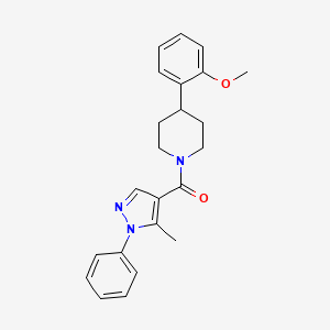 molecular formula C23H25N3O2 B1225842 [4-(2-Methoxyphenyl)-1-piperidinyl]-(5-methyl-1-phenyl-4-pyrazolyl)methanone 