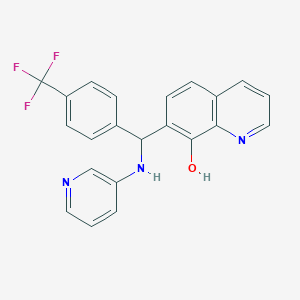 molecular formula C22H16F3N3O B1225847 Rac-7-((pyridin-3-ylamino)(4-(trifluoromethyl)phenyl)methyl)quinolin-8-ol 