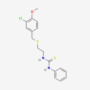 molecular formula C17H19ClN2OS2 B1225899 1-[2-[(3-氯-4-甲氧苯基)甲硫]乙基]-3-苯基硫脲 