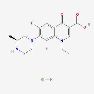 molecular formula C17H20ClF2N3O3 B122590 1-Ethyl-6,8-difluoro-7-[(3S)-3-methylpiperazin-1-yl]-4-oxoquinoline-3-carboxylic acid;hydrochloride CAS No. 149541-59-3