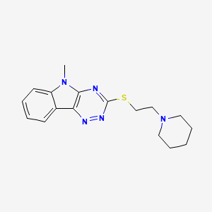 molecular formula C17H21N5S B1225911 5-Methyl-3-[2-(1-piperidinyl)ethylthio]-[1,2,4]triazino[5,6-b]indole 