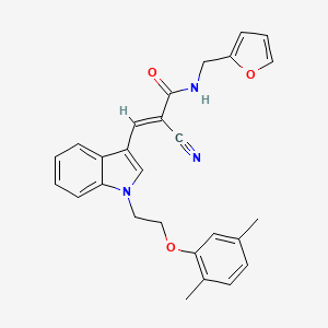 molecular formula C27H25N3O3 B1225915 2-氰基-3-{1-[2-(2,5-二甲基苯氧基)-乙基]-1H-吲哚-3-基}-N-呋喃-2-基甲基丙烯酰胺 