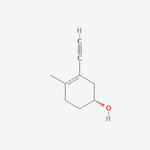 B122592 (1R)-3-Ethynyl-4-methylcyclohex-3-en-1-ol CAS No. 145681-98-7