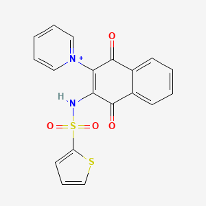 molecular formula C19H13N2O4S2+ B1225924 N-[1,4-二氧代-3-(1-吡啶-1-鎓基)-2-萘基]-2-噻吩磺酰胺 
