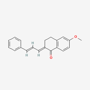 molecular formula C20H18O2 B1225933 6-甲氧基-2-(3-苯基-2-丙烯亚基)-3,4-二氢-1(2H)-萘酮 