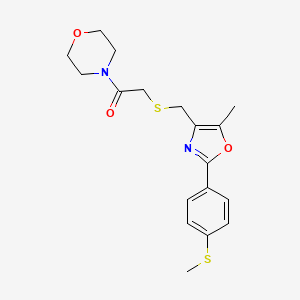 molecular formula C18H22N2O3S2 B1225941 2-[[5-Methyl-2-[4-(methylthio)phenyl]-4-oxazolyl]methylthio]-1-(4-morpholinyl)ethanone 