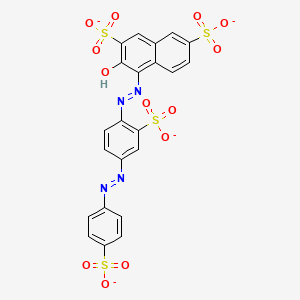molecular formula C22H12N4O13S4-4 B1225947 3-Hydroxy-4-({2-sulfonato-4-[(4-sulfonatophenyl)diazenyl]phenyl}diazenyl)naphthalene-2,7-disulfonate 