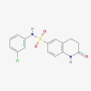molecular formula C15H13ClN2O3S B1225950 N-(3-chlorophenyl)-2-oxo-3,4-dihydro-1H-quinoline-6-sulfonamide 