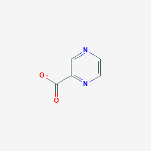 molecular formula C5H3N2O2- B1225951 吡嗪-2-羧酸 