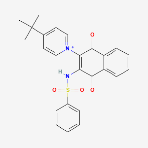molecular formula C25H23N2O4S+ B1225953 N-[3-(4-叔丁基-1-吡啶-1-鎓基)-1,4-二氧代-2-萘基]苯磺酰胺 