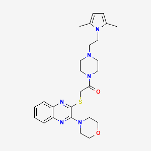 molecular formula C26H34N6O2S B1225988 2-[(2-{4-[2-(2,5-dimethyl-1H-pyrrol-1-yl)ethyl]piperazin-1-yl}-2-oxoethyl)thio]-3-morpholin-4-ylquinoxaline 
