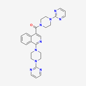molecular formula C26H27N9O B1225990 [4-(2-Pyrimidinyl)-1-piperazinyl]-[1-[4-(2-pyrimidinyl)-1-piperazinyl]-4-isoquinolinyl]methanone 
