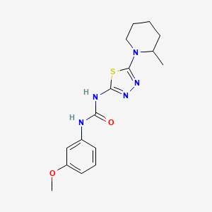 molecular formula C16H21N5O2S B1225996 1-(3-甲氧基苯基)-3-[5-(2-甲基-1-哌啶基)-1,3,4-噻二唑-2-基]脲 