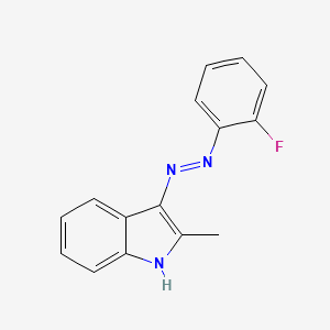 molecular formula C15H12FN3 B1225997 2-氟-N-[(2-甲基-3-吲哚亚甲基)氨基]苯胺 