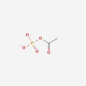 molecular formula C2H3O5P-2 B1226001 乙酰磷酸(2-) 