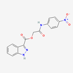 molecular formula C16H12N4O5 B1226006 1H-indazole-3-carboxylic acid [2-(4-nitroanilino)-2-oxoethyl] ester 