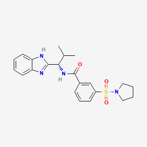 molecular formula C22H26N4O3S B1226029 N-[(1S)-1-(1H-苯并咪唑-2-基)-2-甲基丙基]-3-(1-吡咯烷基磺酰)苯甲酰胺 