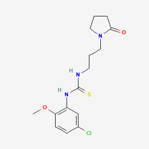 molecular formula C15H20ClN3O2S B1226050 1-(5-Chloro-2-methoxyphenyl)-3-[3-(2-oxo-1-pyrrolidinyl)propyl]thiourea 