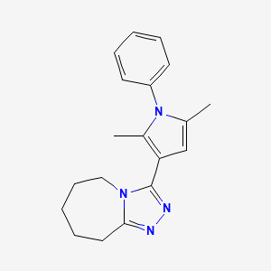 molecular formula C19H22N4 B1226063 3-(2,5-二甲基-1-苯基-3-吡咯基)-6,7,8,9-四氢-5H-[1,2,4]三唑并[4,3-a]氮杂环庚三烯 