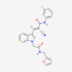 molecular formula C26H22N4O3 B1226064 2-Cyano-3-(1-{[(furan-2-ylmethyl)-carbamoyl]-methyl}-1H-indol-3-yl)-N-m-tolyl-acrylamide 