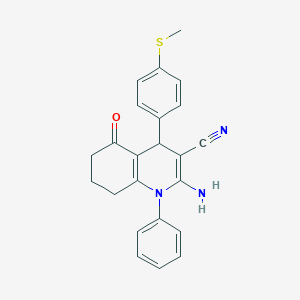 molecular formula C23H21N3OS B1226089 2-Amino-4-[4-(methylthio)phenyl]-5-oxo-1-phenyl-4,6,7,8-tetrahydroquinoline-3-carbonitrile 