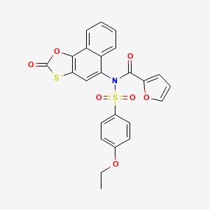 molecular formula C24H17NO7S2 B1226092 N-(4-ethoxyphenyl)sulfonyl-N-(2-oxo-5-benzo[g][1,3]benzoxathiolyl)-2-furancarboxamide 