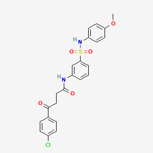 molecular formula C23H21ClN2O5S B1226093 4-(4-chlorophenyl)-N-[3-[(4-methoxyphenyl)sulfamoyl]phenyl]-4-oxobutanamide 