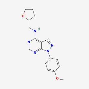 molecular formula C17H19N5O2 B1226102 1-(4-甲氧基苯基)-N-(2-氧代环己基甲基)-4-吡唑并[3,4-d]嘧啶胺 