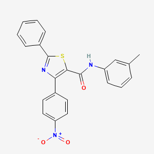 molecular formula C23H17N3O3S B1226105 N-(3-methylphenyl)-4-(4-nitrophenyl)-2-phenyl-5-thiazolecarboxamide 