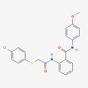 molecular formula C22H19ClN2O3S B1226107 2-[[2-[(4-chlorophenyl)thio]-1-oxoethyl]amino]-N-(4-methoxyphenyl)benzamide 