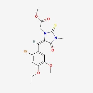 molecular formula C17H19BrN2O5S B1226108 methyl 2-[(5E)-5-[(2-bromo-4-ethoxy-5-methoxyphenyl)methylidene]-3-methyl-4-oxo-2-sulfanylideneimidazolidin-1-yl]acetate 