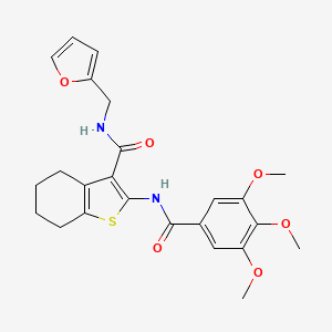 molecular formula C24H26N2O6S B1226110 N-(2-furanylmethyl)-2-[[oxo-(3,4,5-trimethoxyphenyl)methyl]amino]-4,5,6,7-tetrahydro-1-benzothiophene-3-carboxamide 