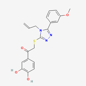 molecular formula C20H19N3O4S B1226111 1-(3,4-Dihydroxyphenyl)-2-[[5-(3-methoxyphenyl)-4-prop-2-enyl-1,2,4-triazol-3-yl]thio]ethanone 