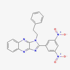 molecular formula C23H16N6O4 B1226112 2-(3,5-Dinitrophenyl)-3-(2-phenylethyl)imidazo[4,5-b]quinoxaline 