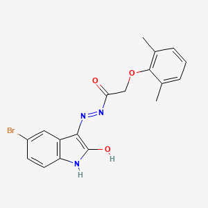 molecular formula C18H16BrN3O3 B1226113 N'-(5-bromo-2-oxo-3-indolyl)-2-(2,6-dimethylphenoxy)acetohydrazide 