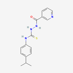 molecular formula C16H18N4OS B1226131 1-[[氧代(3-吡啶基)甲基]氨基]-3-(4-丙-2-基苯基)硫脲 
