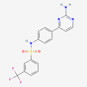 molecular formula C17H13F3N4O2S B1226146 N1-[4-(2-aminopyrimidin-4-yl)phenyl]-3-(trifluoromethyl)benzene-1-sulfonamide 
