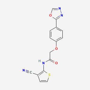 molecular formula C15H10N4O3S B1226150 N-(3-cyano-2-thiophenyl)-2-[4-(1,3,4-oxadiazol-2-yl)phenoxy]acetamide 