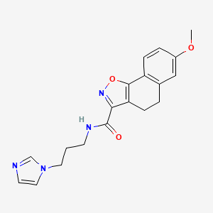 molecular formula C19H20N4O3 B1226161 N-[3-(1-咪唑基)丙基]-7-甲氧基-4,5-二氢苯并[g][1,2]苯并恶唑-3-甲酰胺 