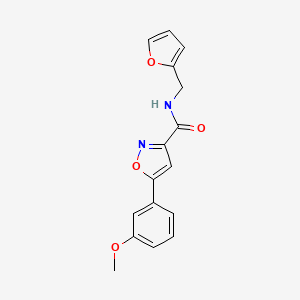 molecular formula C16H14N2O4 B1226163 N-(2-furanylmethyl)-5-(3-methoxyphenyl)-3-isoxazolecarboxamide 